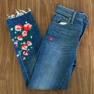 🎉 HOST PICK x2 🎉 Madewell Embroidered Flower Jeans 🌺